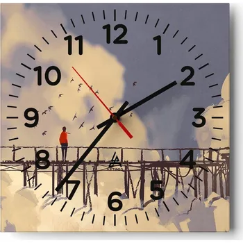 Hodiny Nástěnné hodiny do obýváku 40x40 Abstrakce Tiché hodiny Skleněné hodiny Bez hlučnosti