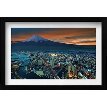 Obraz Dekorativní nástěnný obraz v rámu do obýváku: Pohled na Tokio a horu Fuji 30x20 cm