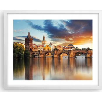 Obraz Obraz plakát na zeď v bílém rámu 50x40 město foto plakáty do obýváku