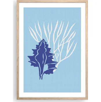 Obraz Plakát v rámu světlý dub do obýváku ložnice 50x70 mušle moderní obraz