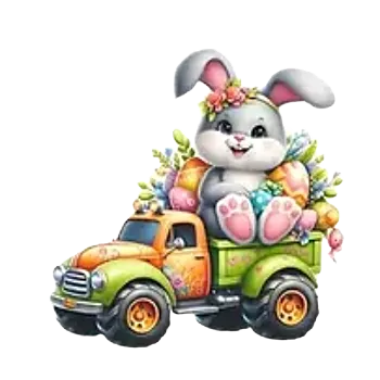 Nažehlovací obrázek - zaječice v autě (9,0 x 8,8 cm)