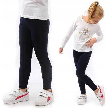 Dívčí legíny LAEMI dětské legíny dlouhé klasické bavlna modré, velikost 128