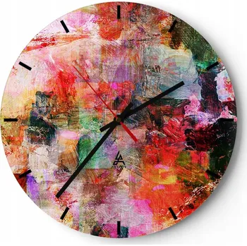 Hodiny Nástěnné hodiny do kuchyně 30x30 Abstrakce Skleněné hodiny do obýváku Tiché