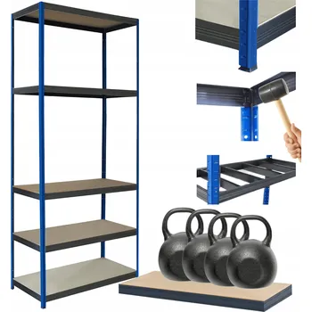 Dílenský regál Kovový regál skladový stojan HELIOS 196x75x30cm 5 polic x 400kg POLSKÝ ODOLNÝ