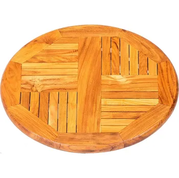 Zahradní stůl DEOKORK Teakový otočný stolek SERVITORE