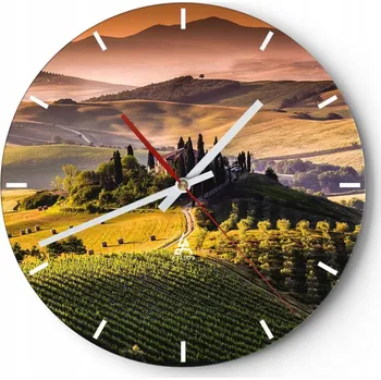 Hodiny Velké nástěnné hodiny 40x40 Krajina Skleněné hodiny Kulatý Tiché