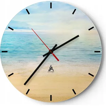 Hodiny Nástěnné hodiny do kuchyně 30x30 Moře Skleněné hodiny do obýváku Loft Tiché