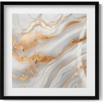 Obraz Dekorativní nástěnný obraz v černém rámu do obýváku Textura mramoru 50x50 cm