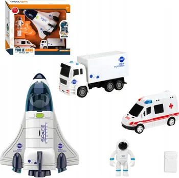 autíčko VELKÁ SADA KOSMOS RAKETA LOĎ LOĎ Sanitka Náklaďák Kosmonaut