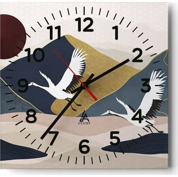 Hodiny Kuchyňské nástěnné hodiny 30x30 Abstrakce Skleněné hodiny do obýváku Moderní Tiché