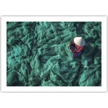 Obraz Plakát bez rámu obývací pokoj ložnice 70x50 rybářská síť moderní módní obraz