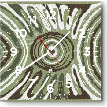 Hodiny Kuchyňské nástěnné hodiny 30x30 Vintage Skleněné hodiny do obýváku Tiché a moderní