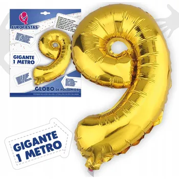 Balónek Velký balónek Číslice 9 - Zlatý XL - 100 cm