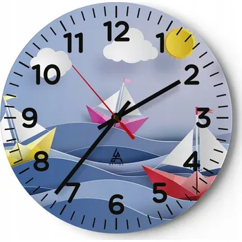 Hodiny Kuchyňské nástěnné hodiny 30x30 Pro Děti Moderní skleněné hodiny Tiché