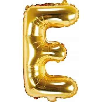Balónek Fóliový BALÓNEK PÍSMENO E zlatý nápis 35 cm