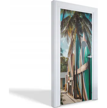 Fototapeta Samolepící dekorace / nálepka na dveře Surfovací prkna tropy 95x205 cm