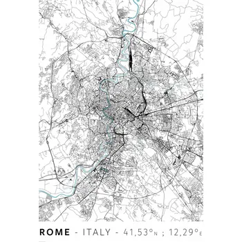 Obraz Plakát Mapa Říma bez rámu 59,4 x 84,1 cm