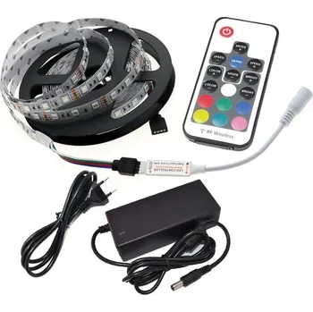 LED osvětlení LED pásek SADA 5m RGB 5050 60/M dálkový ovladač RF17 + napájení