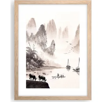 Obraz Obraz plakát v rámu světlý dub do obýváku 30x40 krajina plakáty na zeď