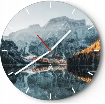 Hodiny Nástěnné hodiny do kuchyně 30x30 Krajina Skleněné hodiny do obýváku Tiché