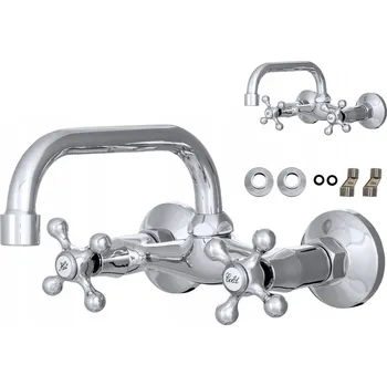 Vodovodní baterie Nástěnná umyvadlová baterie Granitan RETRO stříbrná