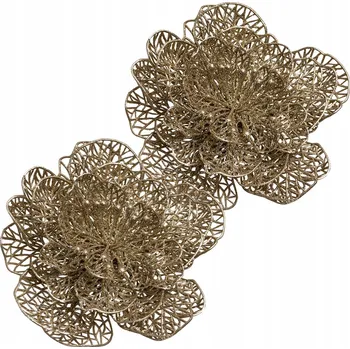 Vánoční dekorace ZLATÉ VÁNOČNÍ VÁNOČNÍ BAŇKY nerozbitné OZDOBY NA STROMEČEK květy SADA