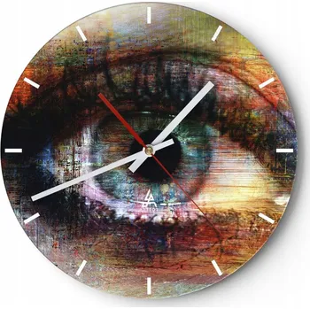 Hodiny Nástěnné hodiny do kuchyně 30x30 Abstrakce Skleněné hodiny do obýváku Tiché