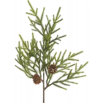 umělá květina Dekorační větvička borovice se šiškami 38 cm