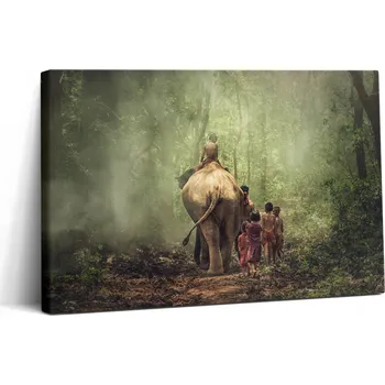 Obraz Obraz Canvas do Pokoje, Jídelny, Dekorativní Ozdoba, Děti a Slon 30x20