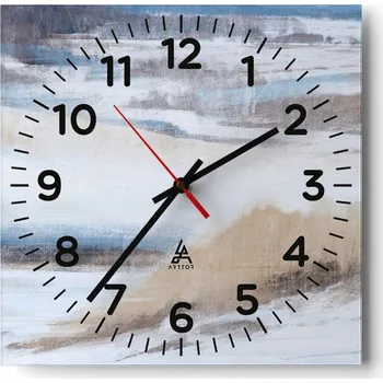 Hodiny Kuchyňské nástěnné hodiny 30x30 Zima Skleněné hodiny do obýváku Moderní Tiché