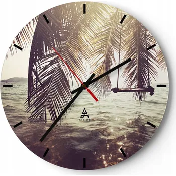 Hodiny Nástěnné hodiny do kuchyně 30x30 Krajina Skleněné hodiny do obýváku Tiché