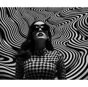 Plakát Plakát Kontrast s černými brýlemi bez rámu 60 x 50 cm