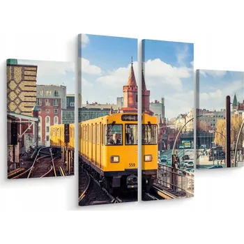 Obraz Obraz Čtyřdílný BERLÍN Vlak Město 3D 80x60