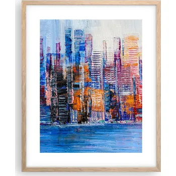 Obraz Obraz plakát na zeď v rámu světlý dub 40x50 město plakáty do obýváku