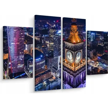 Obraz Čtyřdílný obraz MĚSTO Varšava Polsko 3D 80x60