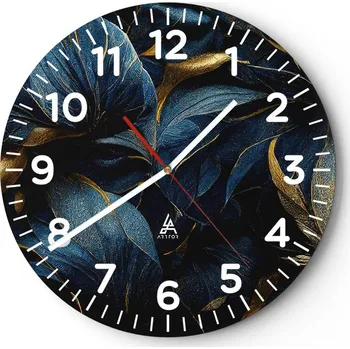 Hodiny Kuchyňské nástěnné hodiny 30x30 Květiny Moderní skleněné hodiny do obýváku Tiché