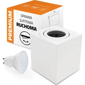 Bodové svítidlo Halogenové svítidlo čtvercové, nastavitelné + LED GU10