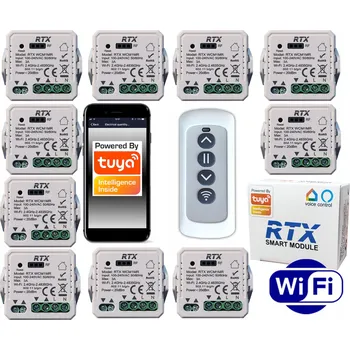 IP kamera RTX Sada 10x Ovladač rolet TUYA WIFI + dálkové ovládání RF CM