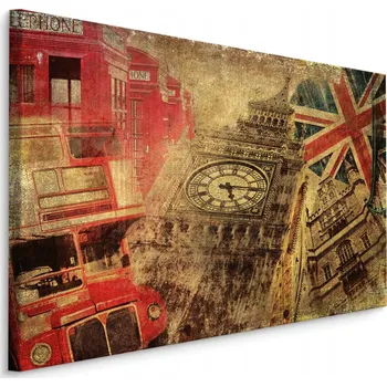 Obraz Obraz Canvas SYMBOLY Londýna Koláž Vintage 40x30
