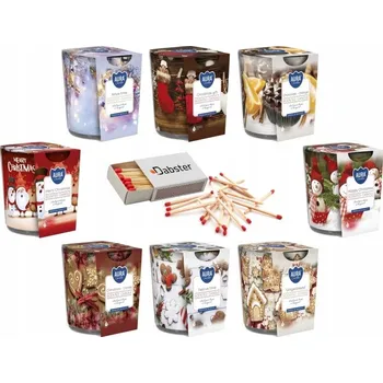 Svíčka Parafínová vonná svíčka VÁNOČNÍ MIX Bispol 8 ks