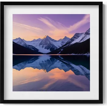 Obraz Obraz v rámu na zeď Krajina hor a jezera večer 50x50 cm