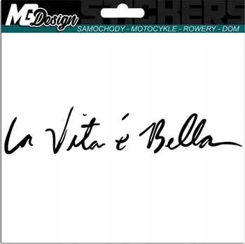 Samolepicí dekorace na vozidlo NÁLEPKA na auto LA VITA E BELLA Krásný Život 3x16