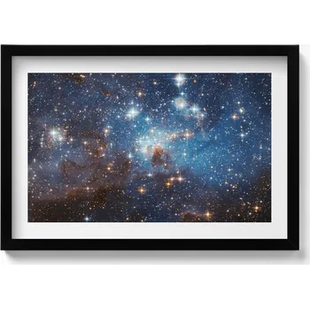 Obraz Dekorativní obraz v černém rámu na zeď Nebe a hvězdy vesmír 60x40 cm