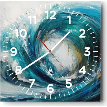 Hodiny Nástěnné hodiny do obýváku 40x40 Ocean Tiché Skleněné hodiny Stylové Tiché