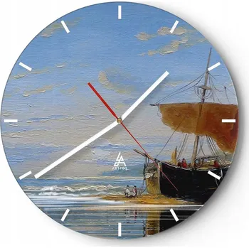 Hodiny Nástěnné hodiny do kuchyně 30x30 Krajina Skleněné hodiny do obýváku Loft Tiché