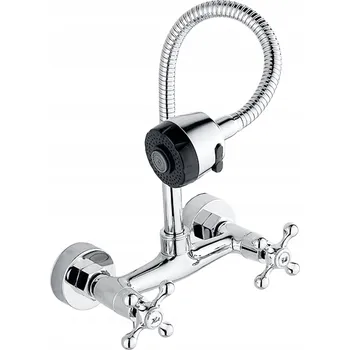 Vodovodní baterie Nástěnná umyvadlová baterie Maibang Dvoufunkční nástěnná FLEX stříbrná