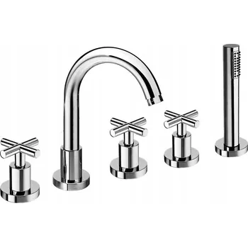 Vodovodní baterie Vanová baterie na okraj vany Reitano Rubinetteria AXIA stříbrná