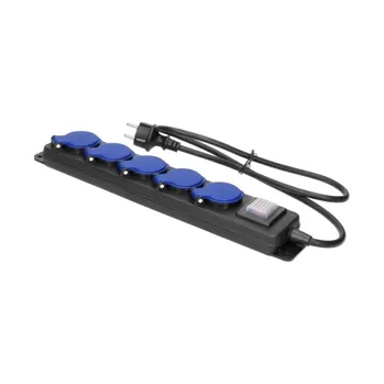 Prodlužovací kabel Prodlužovací kabel venkovní gumový IP44 5 zásuvek s vypínačem 5m ORNO OR-AE-13298/5M