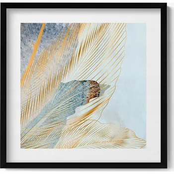 Obraz Obraz v černém rámu dekorace na zeď Glamour listy banánovníku 50x50 cm