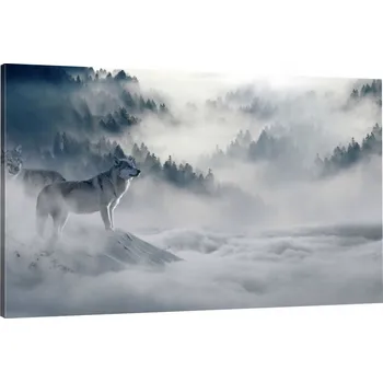 Obraz OBRAZ NA PLÁTNĚ do ložnice vlk les mlha 120x80
